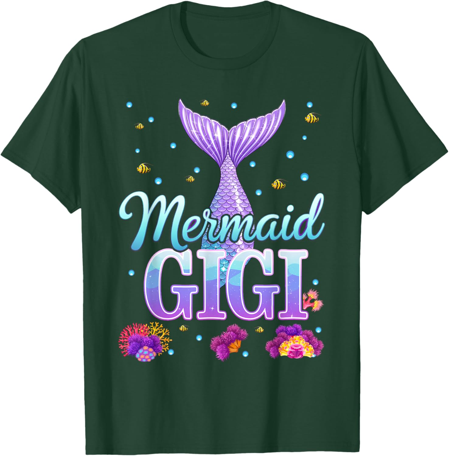 Mermaid Gigi Funny Birthday Party T-Shirt - T-Shirt | Forest