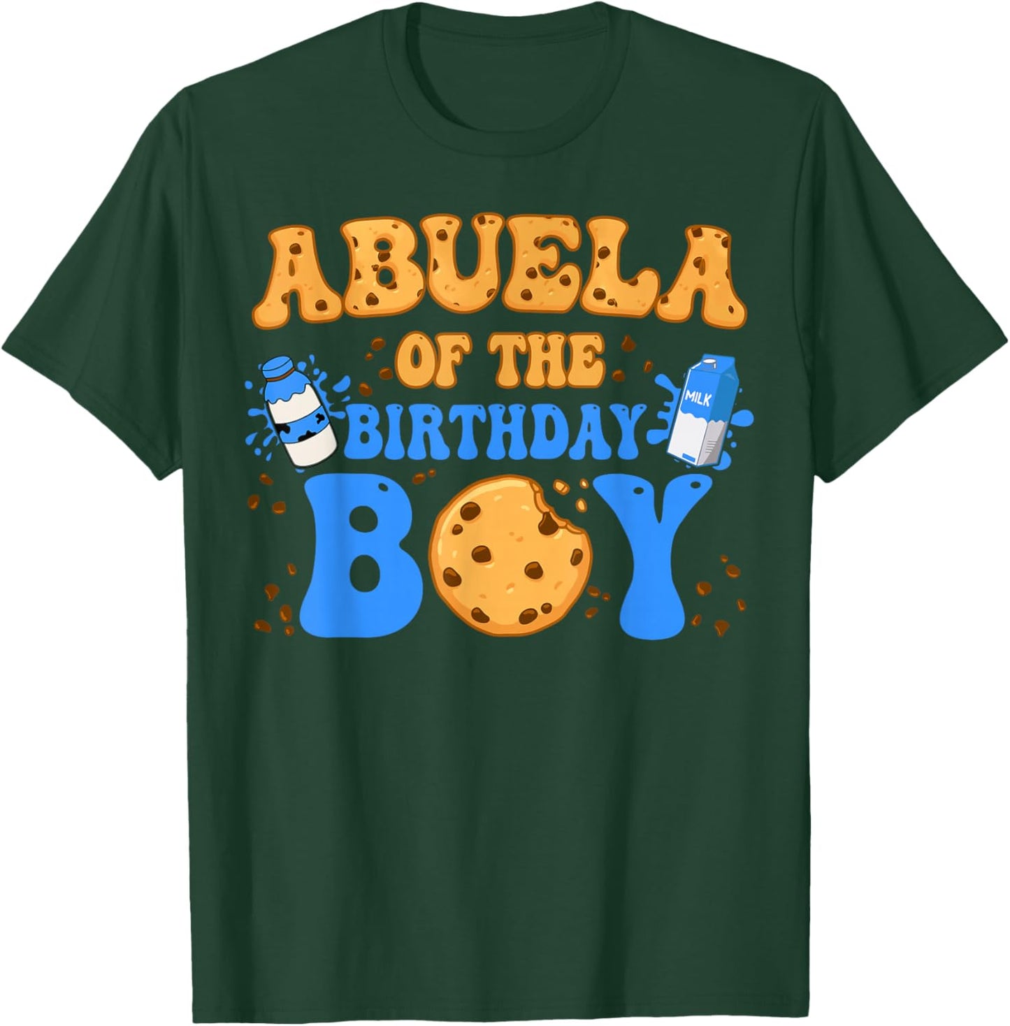 Abuela Of The Birthday Boy Milk and Cookies Lover T-Shirt - T-Shirt | Forest