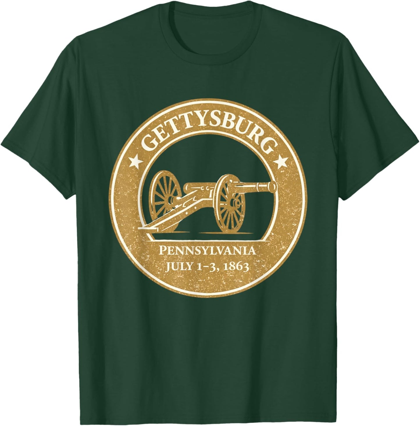 American History 1863 Gettysburg Strong Battlefields Crew T-Shirt - T-Shirt | Forest