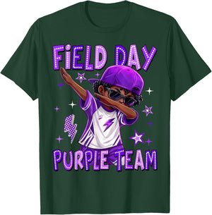 Field Day Purple Team Dab African Black Boy Games Field Trip T-Shirt - T-Shirt | Forest