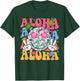 Aloha Hawaiian Cute Smile Face Shaka Hibiscus Kids Girls T-Shirt - T-Shirt | Forest