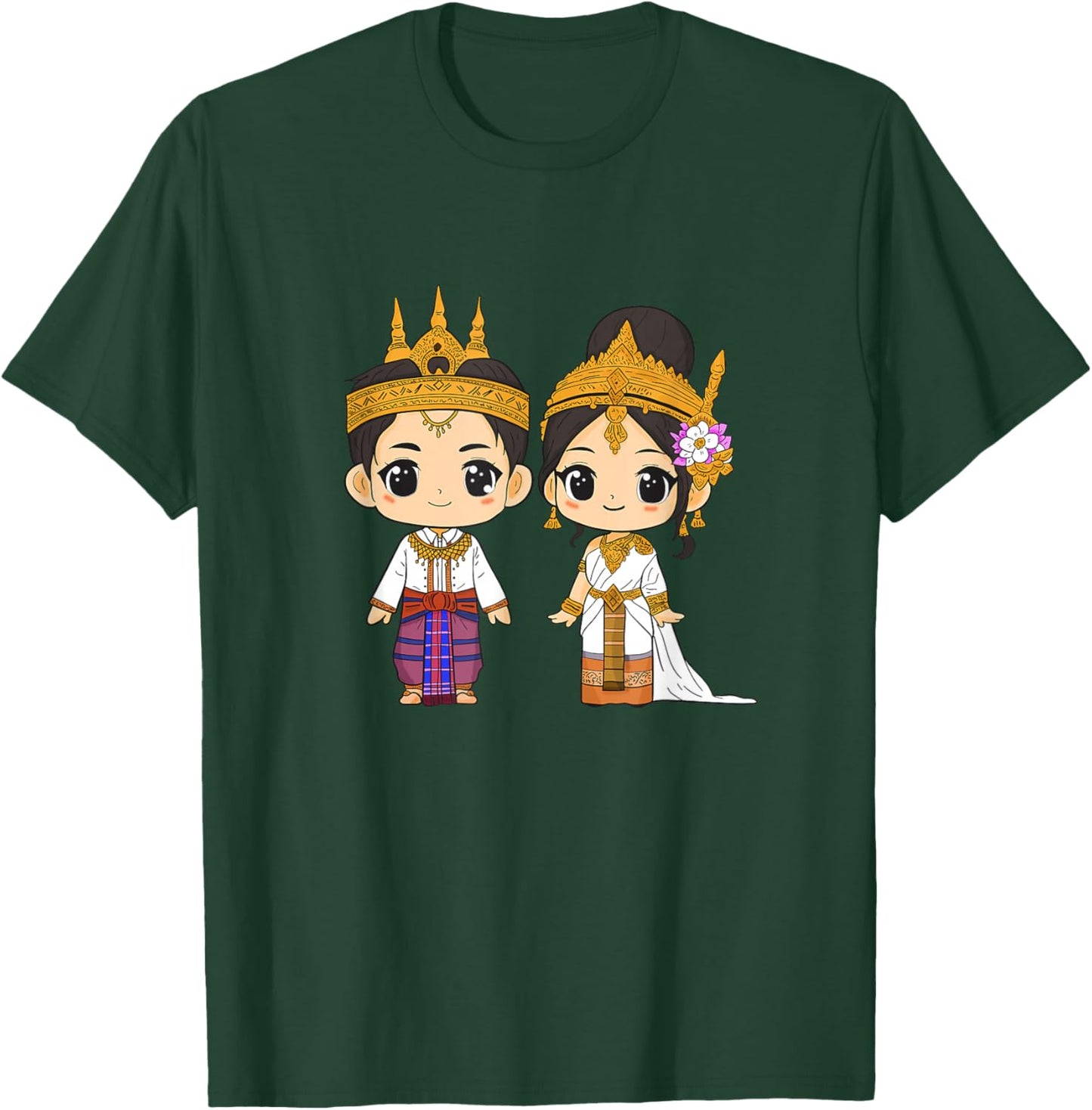 Cambodia Traditional Dress Cambodian Boy Khmer Girl T-Shirt - T-Shirt | Forest