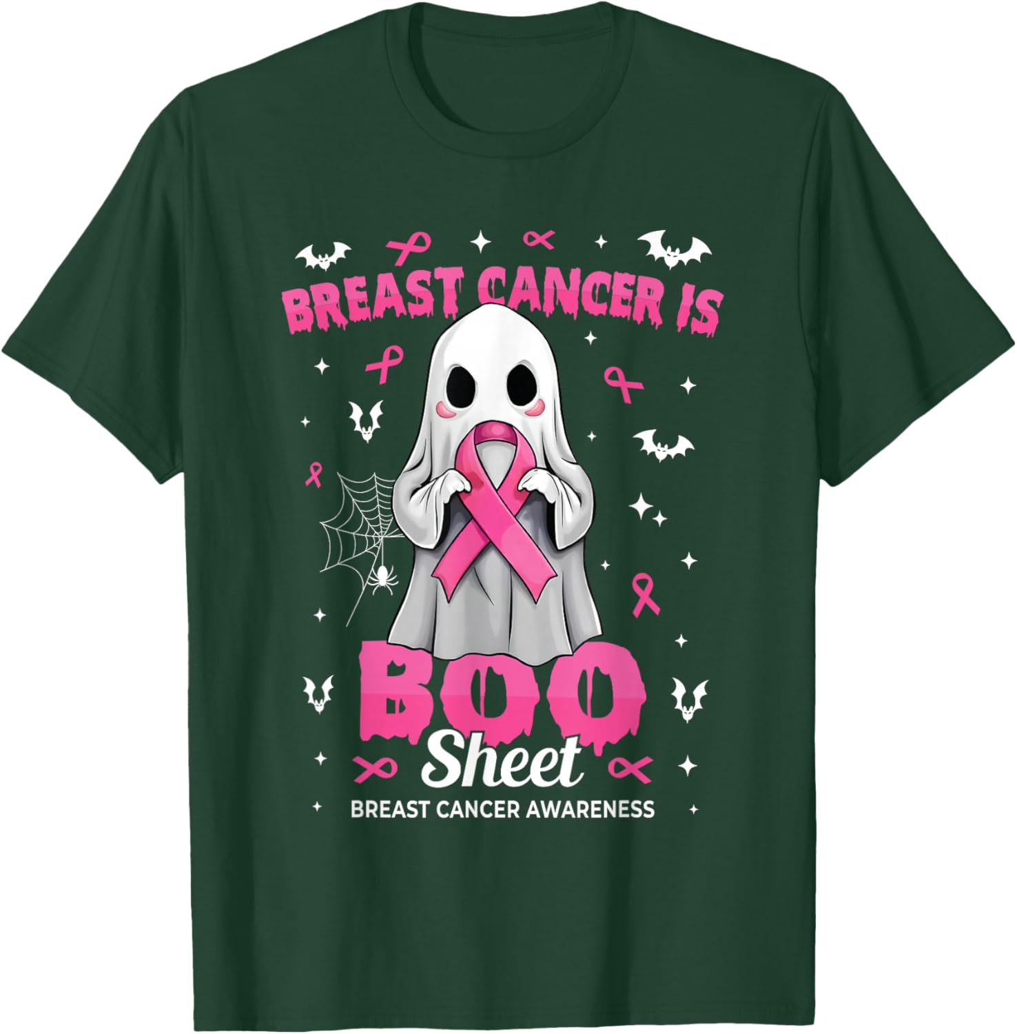 Breast Cancer is Boo Sheet Halloween Breast Cancer Ghost T-Shirt - T-Shirt | Forest