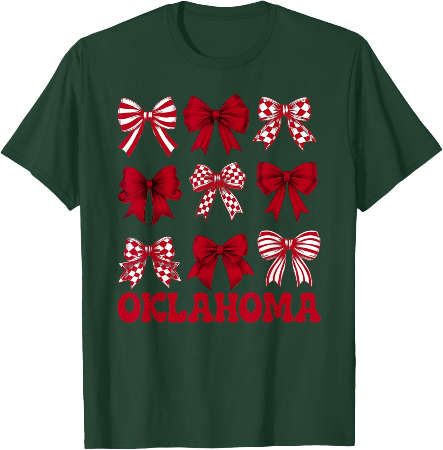 Oklahoma Groovy Cute Coquette Bow Girls Kids T-Shirt - T-Shirt | Forest