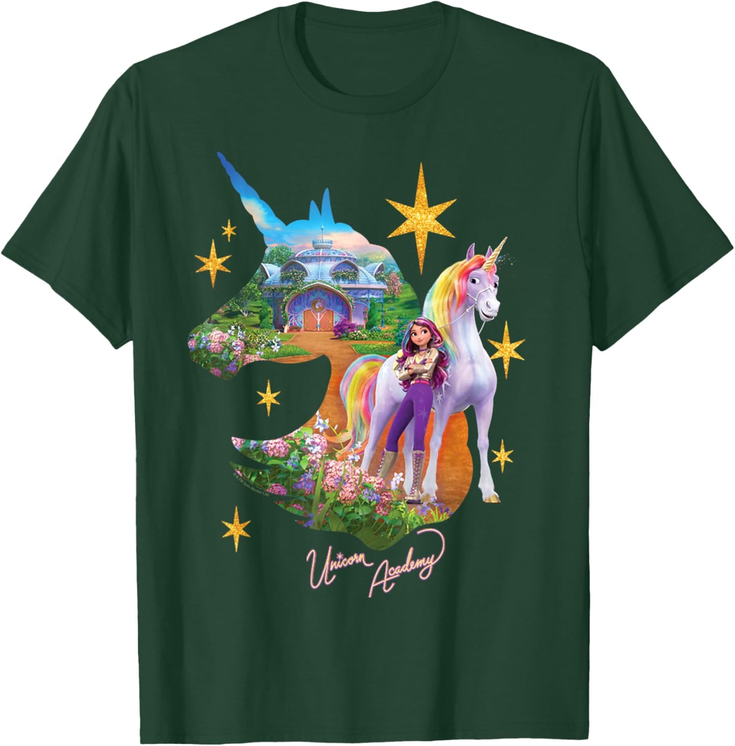 Unicorn Academy Sophia and Wildstar Magical Silhouette T-Shirt - T-Shirt | Forest