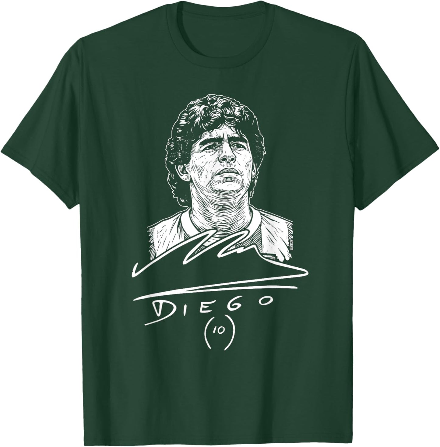 Diego Maradona Vintage Autograph Design Football Icon T-Shirt - T-Shirt | Forest