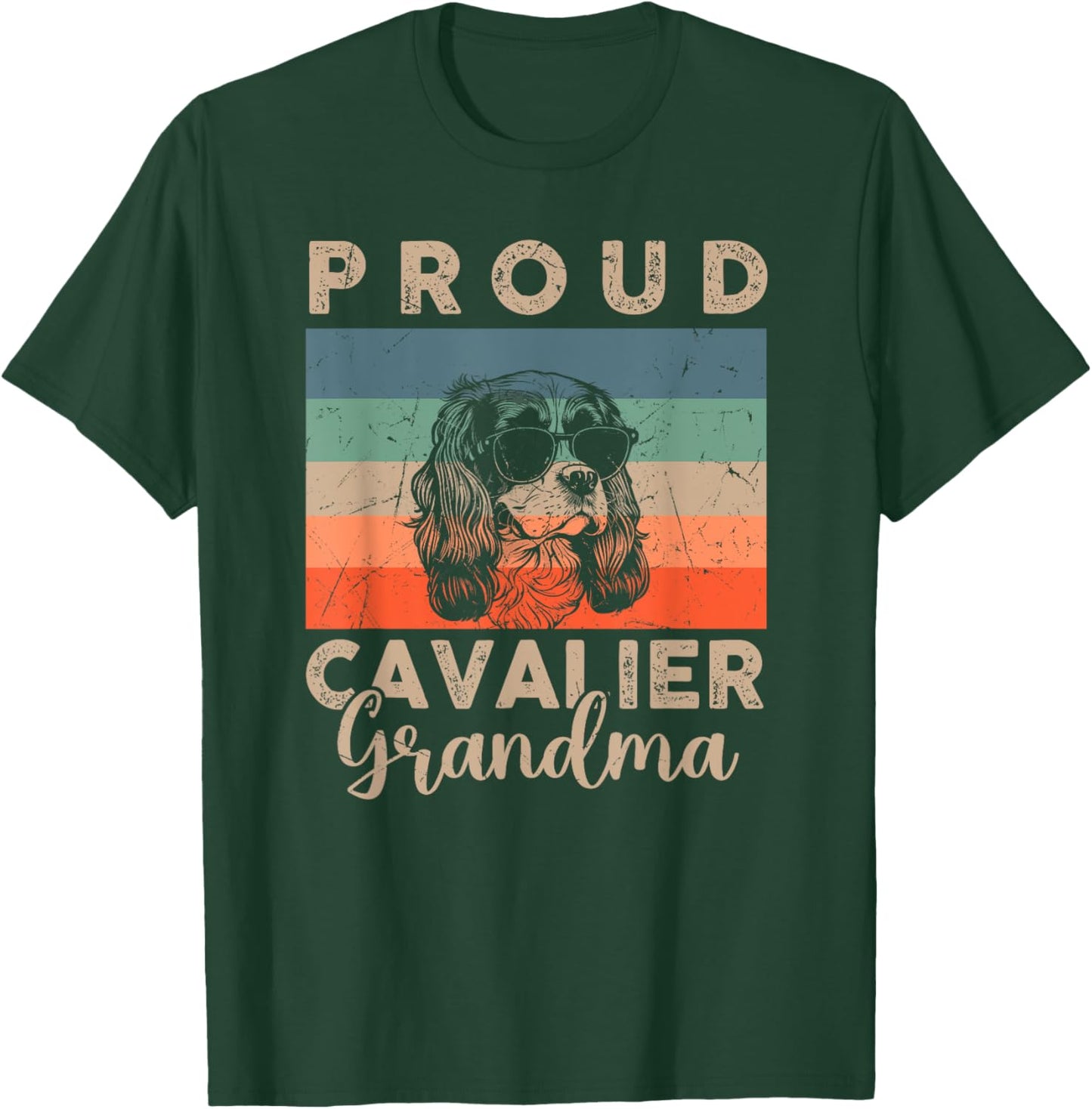 Funny Proud Cavalier Grandma Gifts Dog Lover Xmas T-Shirt - T-Shirt | Forest