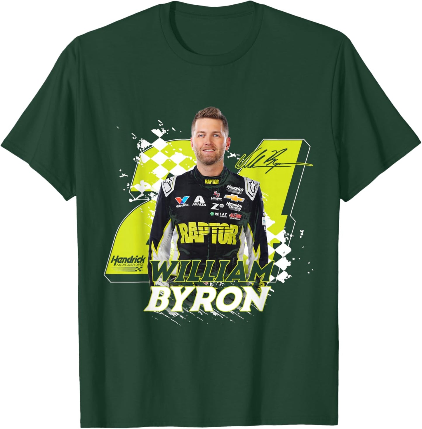 William Byron 24 Racing Fan Graphic T-Shirt - T-Shirt | Forest