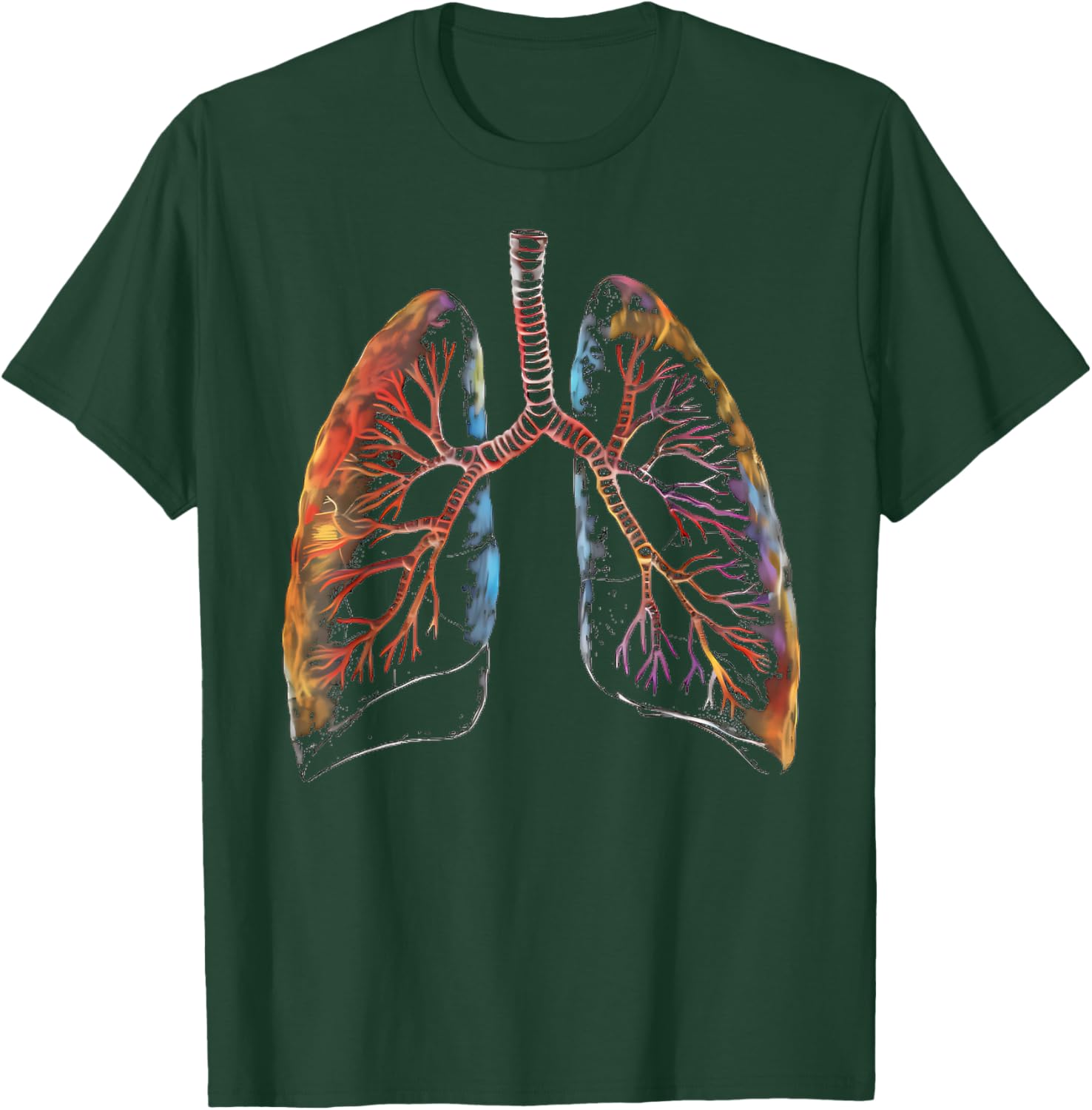 Lungs Anatomical Color for Doctors and fans of Breathing T-Shirt - T-Shirt | Forest