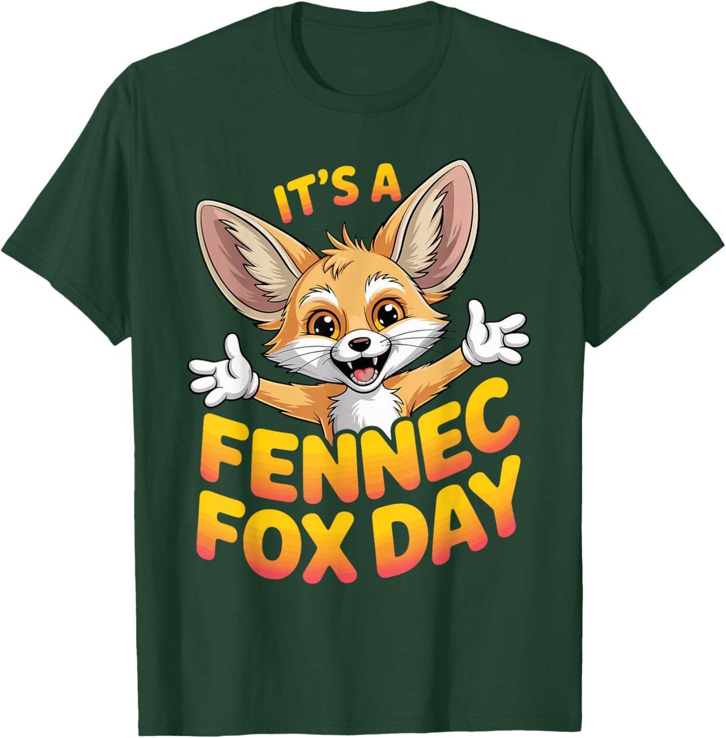 Cute Whimsical Cool Fox Playful Awesome Bright Big Fennec T-Shirt - T-Shirt | Forest