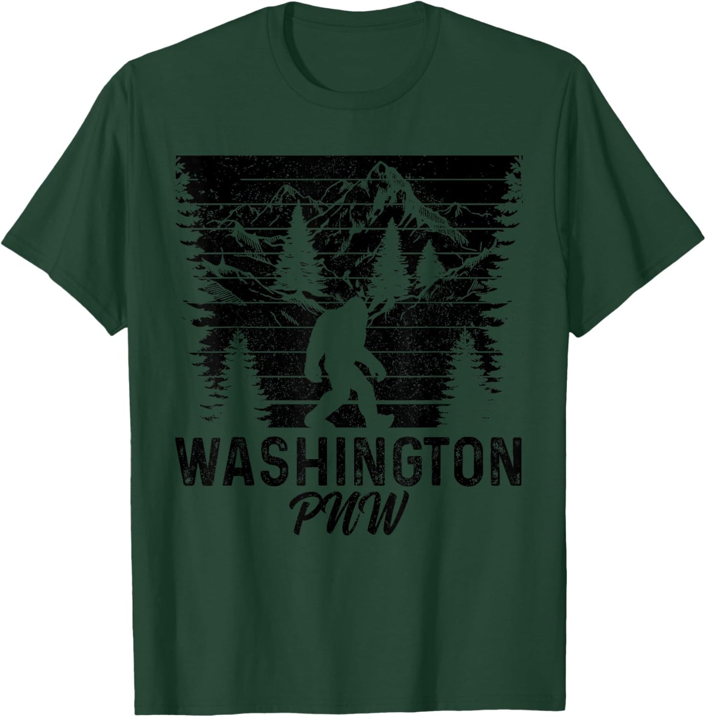 Washington PNW Bigfoot Vintage Pacific Northwest T-Shirt - T-Shirt | Forest