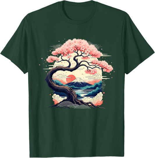 Cherry Blossom Japanese Tree Japan Art Japanese T-Shirt - T-Shirt | Forest
