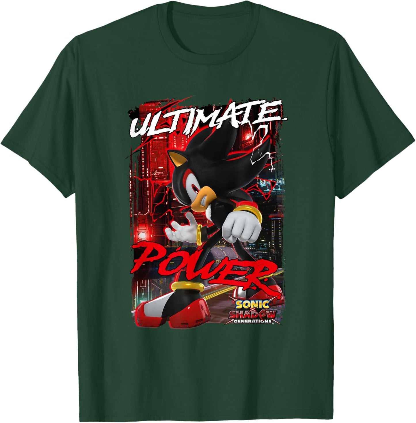 Sonic The Hedgehog Sonic X Shadow Generations Ultimate Power T-Shirt - T-Shirt | Forest