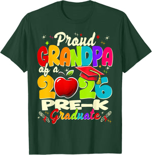 Proud Grandpa of 2026 Pre-K Graduate Fathers Day Graduation T-Shirt - T-Shirt | Forest