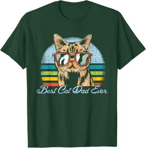 Best Cat Dad Ever Shirt Funny Pet Cat Lover for Father Papa T-Shirt - T-Shirt | Forest