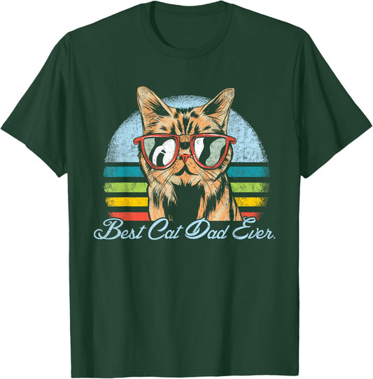 Best Cat Dad Ever Shirt Funny Pet Cat Lover for Father Papa T-Shirt - T-Shirt | Forest