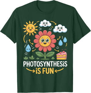 Photosynthesis is Fun Cartoon Plants Teacher Graphic T-Shirt - T-Shirt | Forest