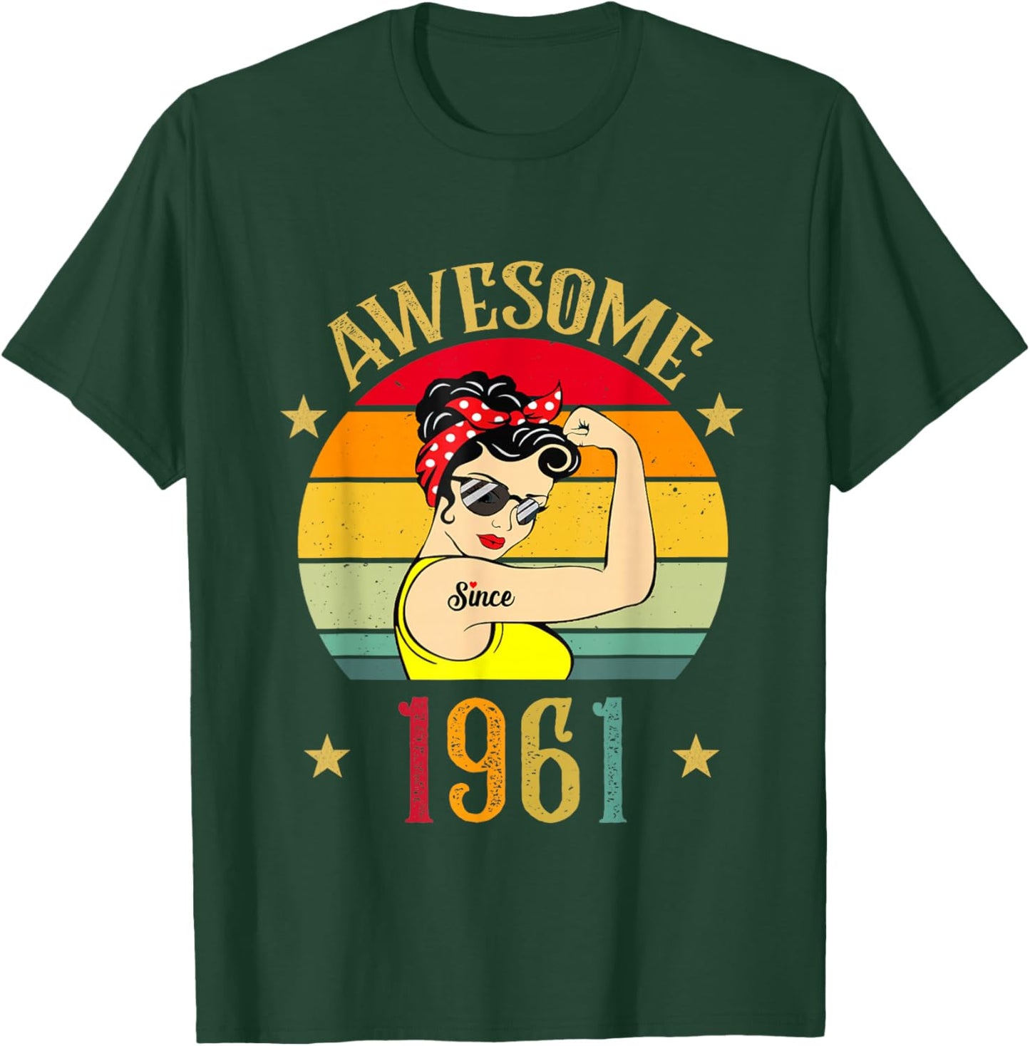 Vintage 1961 Cadeaux d'anniversaire pour Femmes 65 Ans né 1961 T-Shirt - T-Shirt | Forest