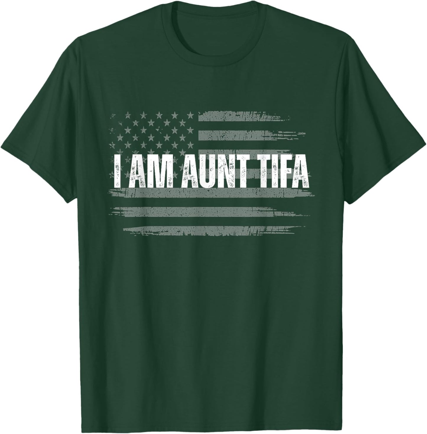 Funny I Am Aunt Tifa Transparent USA Flag Men Women T-Shirt - T-Shirt | Forest