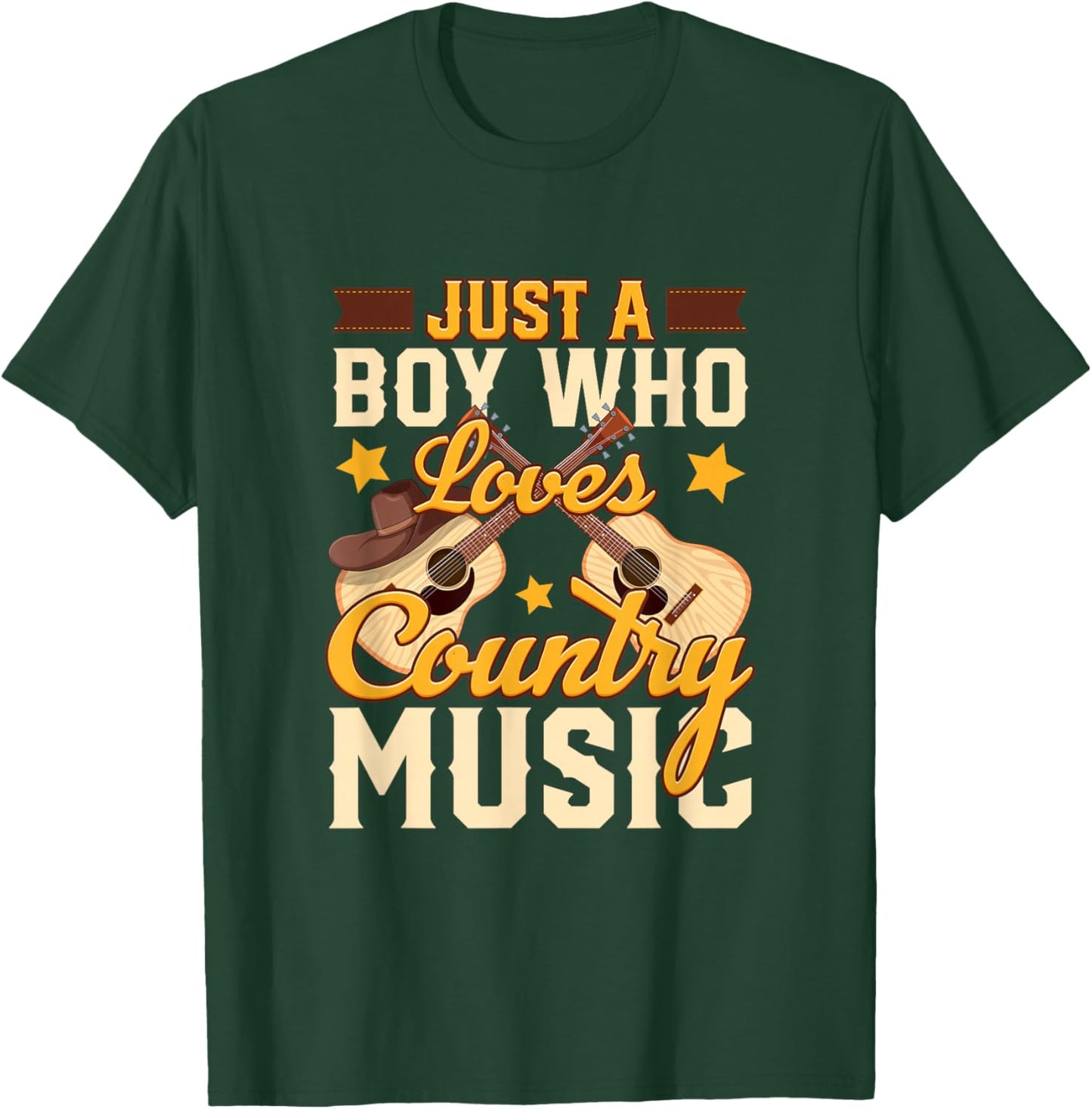 Just A Boy Who Loves Country Music T-Shirt - T-Shirt | Forest