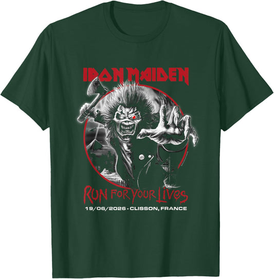 Iron Maiden Run for Your Lives Tour 2026 Clisson T-Shirt - T-Shirt | Forest