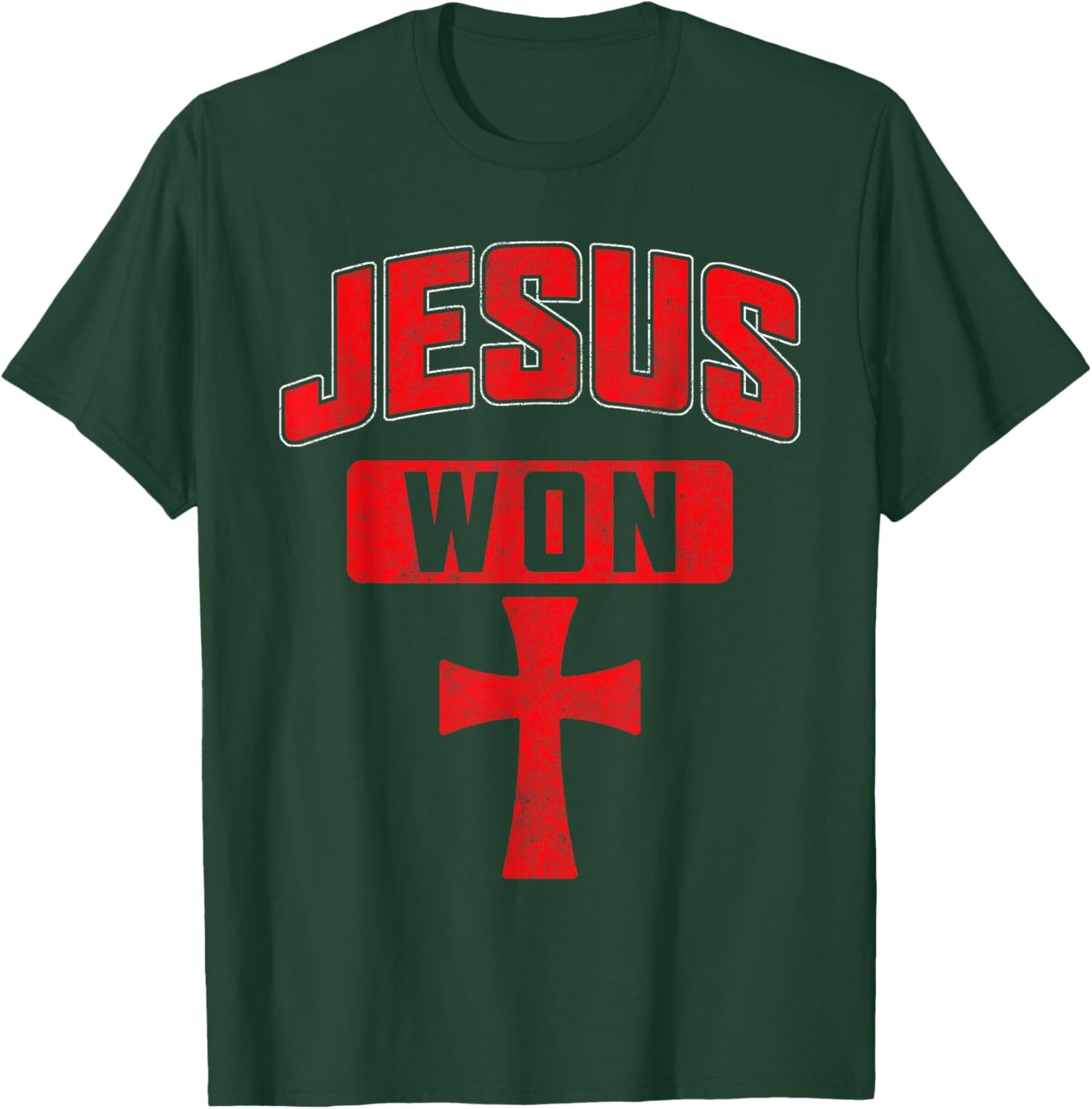 Jesus Won Cross Jesus Christian Faith Religious Women Men T-Shirt - T-Shirt | Forest