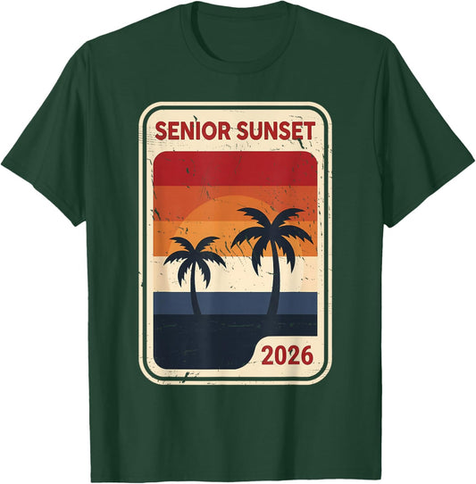 Senior Sunset Retro Graduation Class 2026 T-Shirt - T-Shirt | Forest