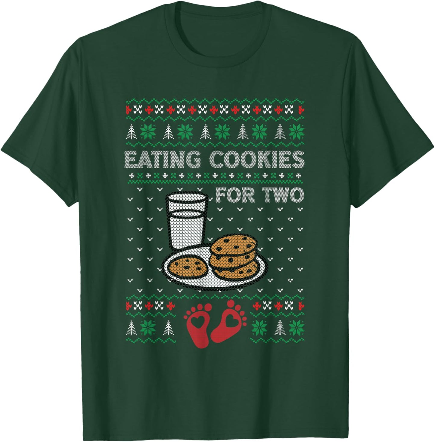 Pregnancy New Mom Baby Pregnant Christmas Matching Couples T-Shirt - T-Shirt | Forest