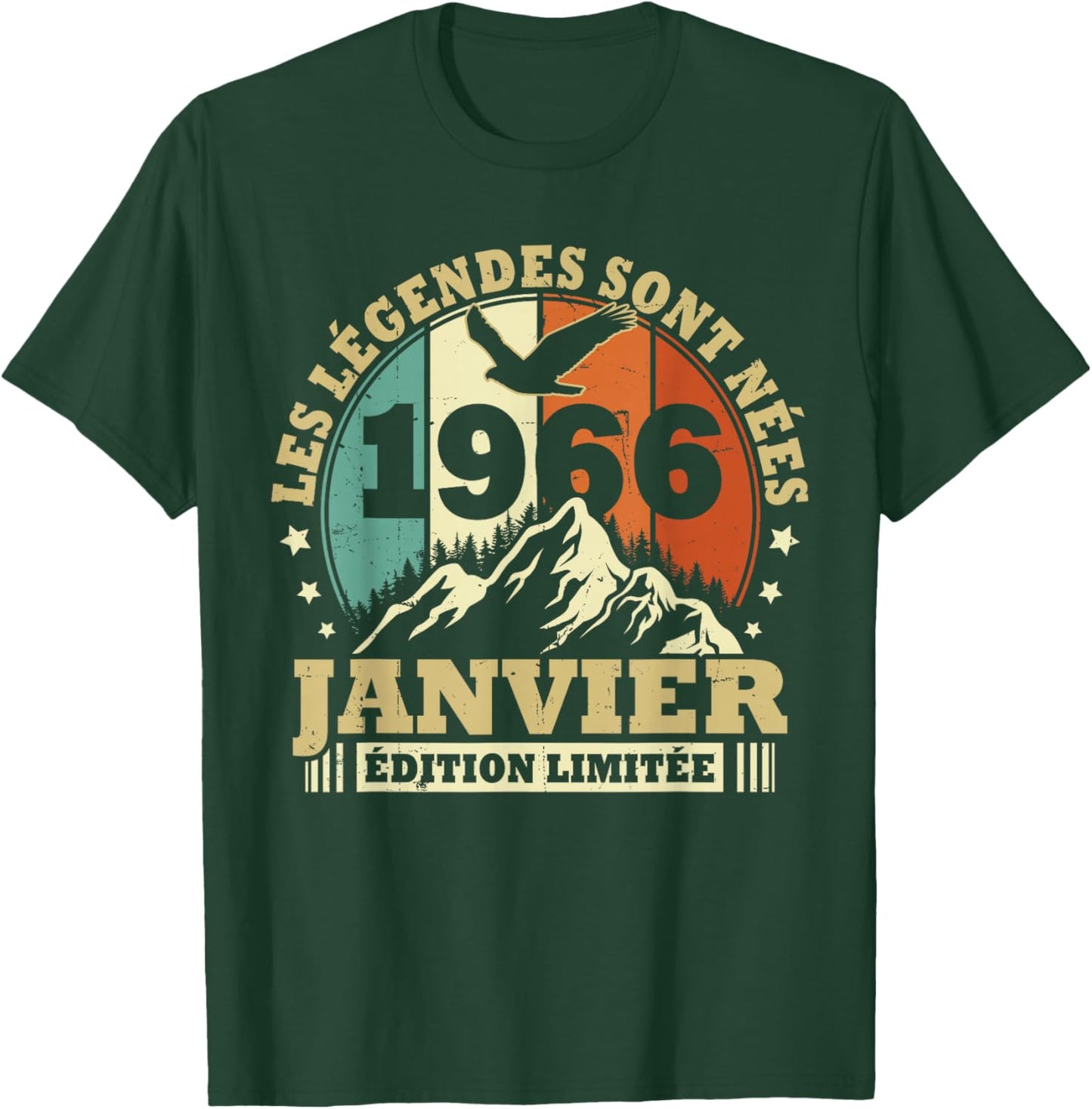 Legends are Born in January 1966 Birthday 60 Years T-Shirt - T-Shirt | Forest