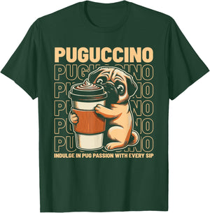 Puguccino Pug Coffee Cappuccino T-Shirt - T-Shirt | Forest