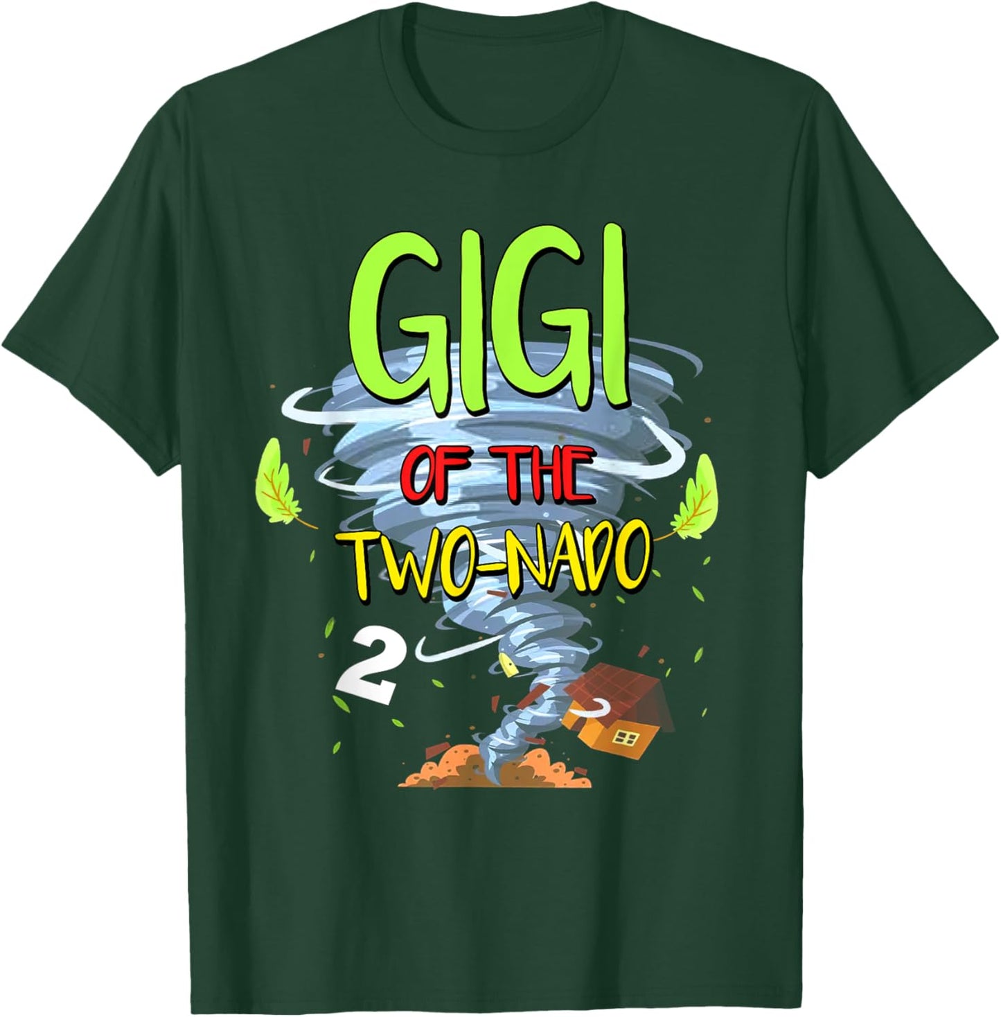 Gigi of the Two-nado Tornado Theme 2nd Birthday Party T-Shirt - T-Shirt | Forest