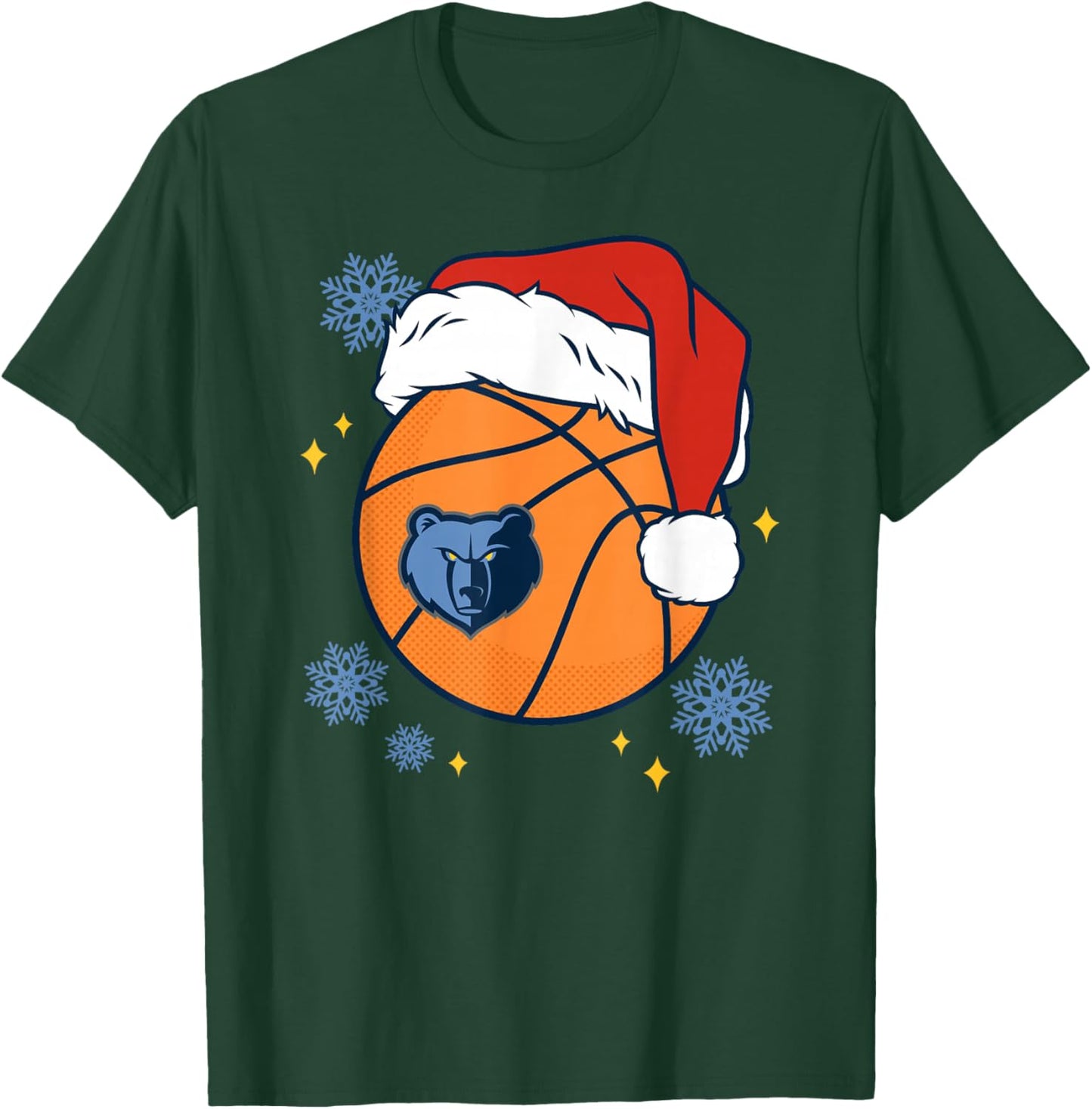 NBA Memphis Grizzlies Christmas Santa Hat Ball T-Shirt - T-Shirt | Forest