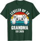 Leveled Up To Grandma 2025 Funny Grandmother Gamer Vintage T-Shirt - T-Shirt | Forest