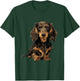 Black and Tan Long Hair Dachshund Dog Illustration T-Shirt - T-Shirt | Forest
