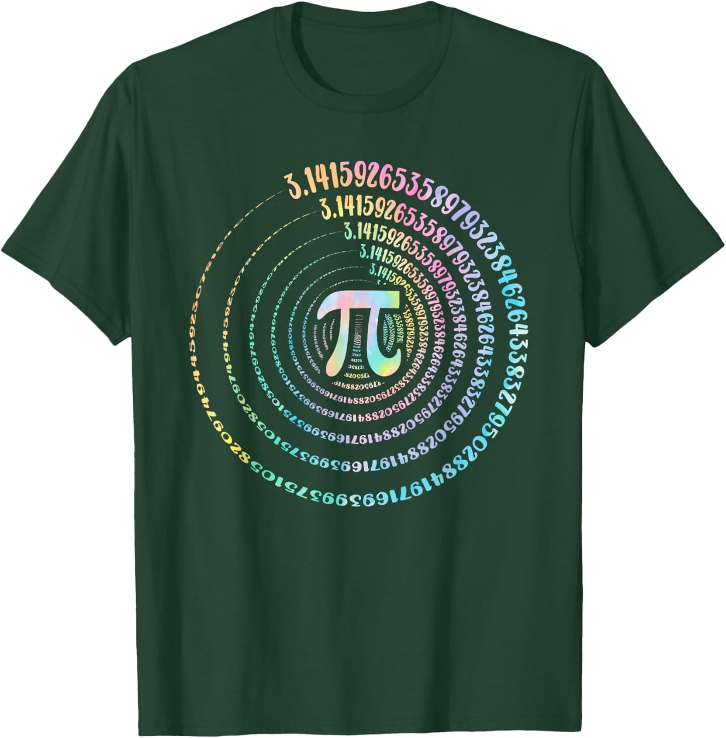 Funny Pi Day Spiral Pi Math Design for Pi Day 3.14 Tie Dye T-Shirt - T-Shirt | Forest