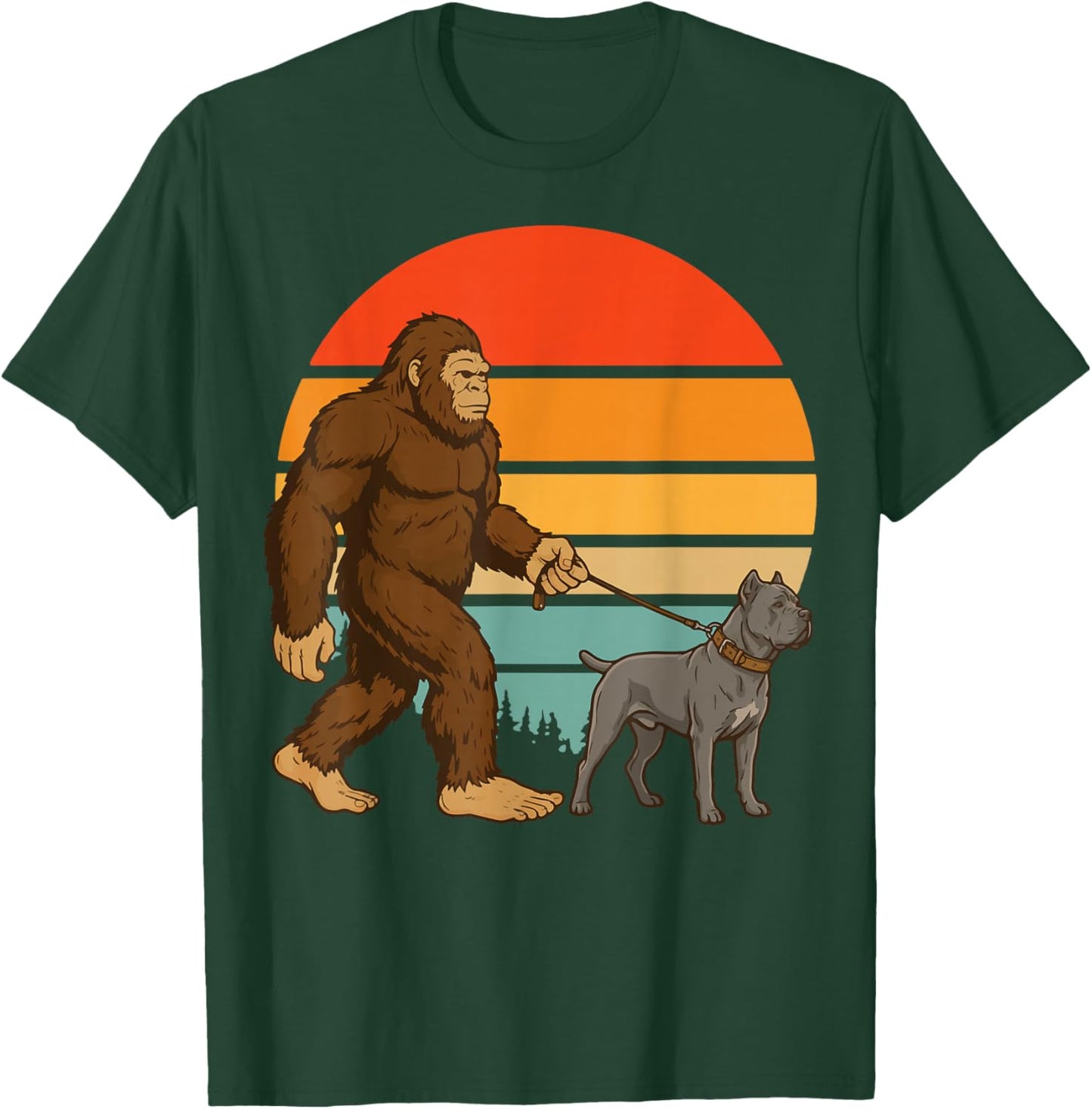 Bigfoot Cane Corso Retro Italian Mastiff T-Shirt - T-Shirt | Forest