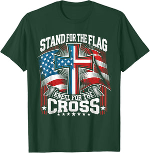 USA Flag Religious Quote 4th of July Christian Faith T-Shirt - T-Shirt | Forest