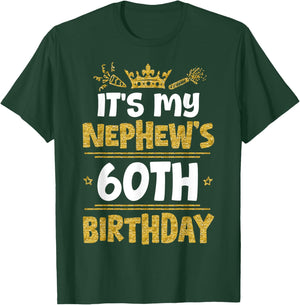 Happy It's My Nephew's 60th Birthday 1965 60 Years Old T-Shirt - T-Shirt | Forest