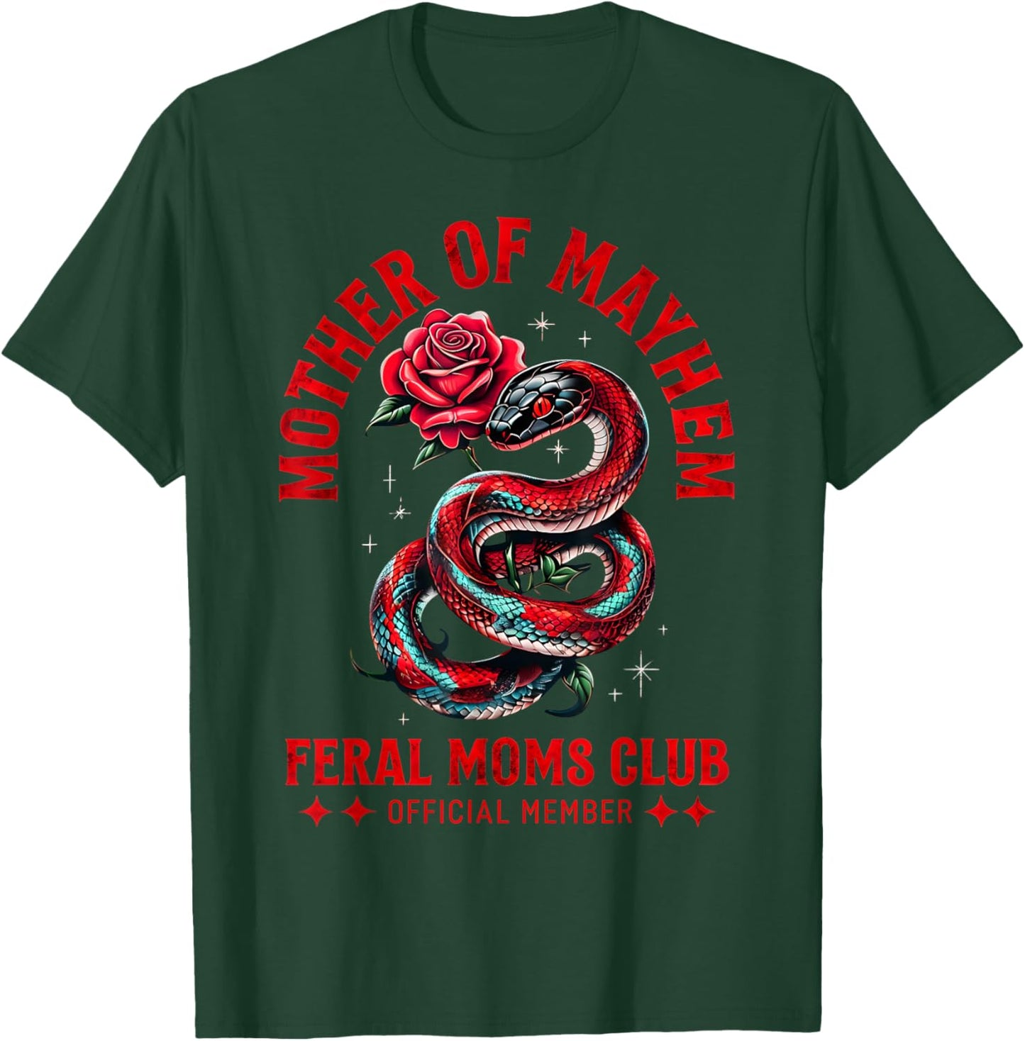 Retro Mother Of Mayhem Feral Moms Club Moms Mothers Day T-Shirt - T-Shirt | Forest