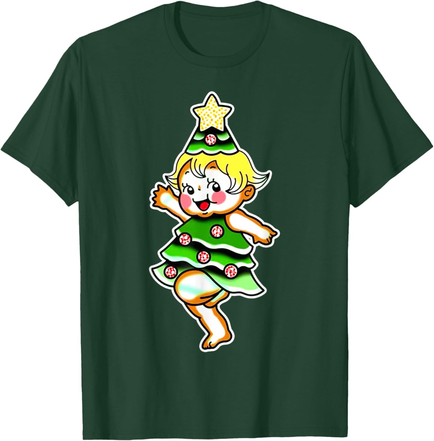 Kewpie Baby Christmas Tree T-Shirt - T-Shirt | Forest