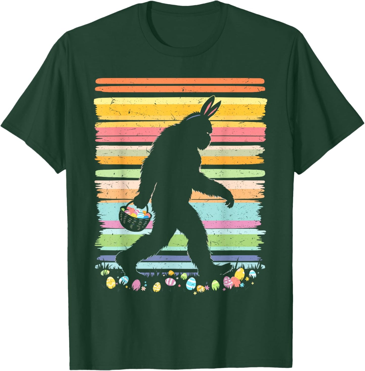 Retro Easter Outfit Pajamas Boys Bigfoot Sasquatch Easter T-Shirt - T-Shirt | Forest