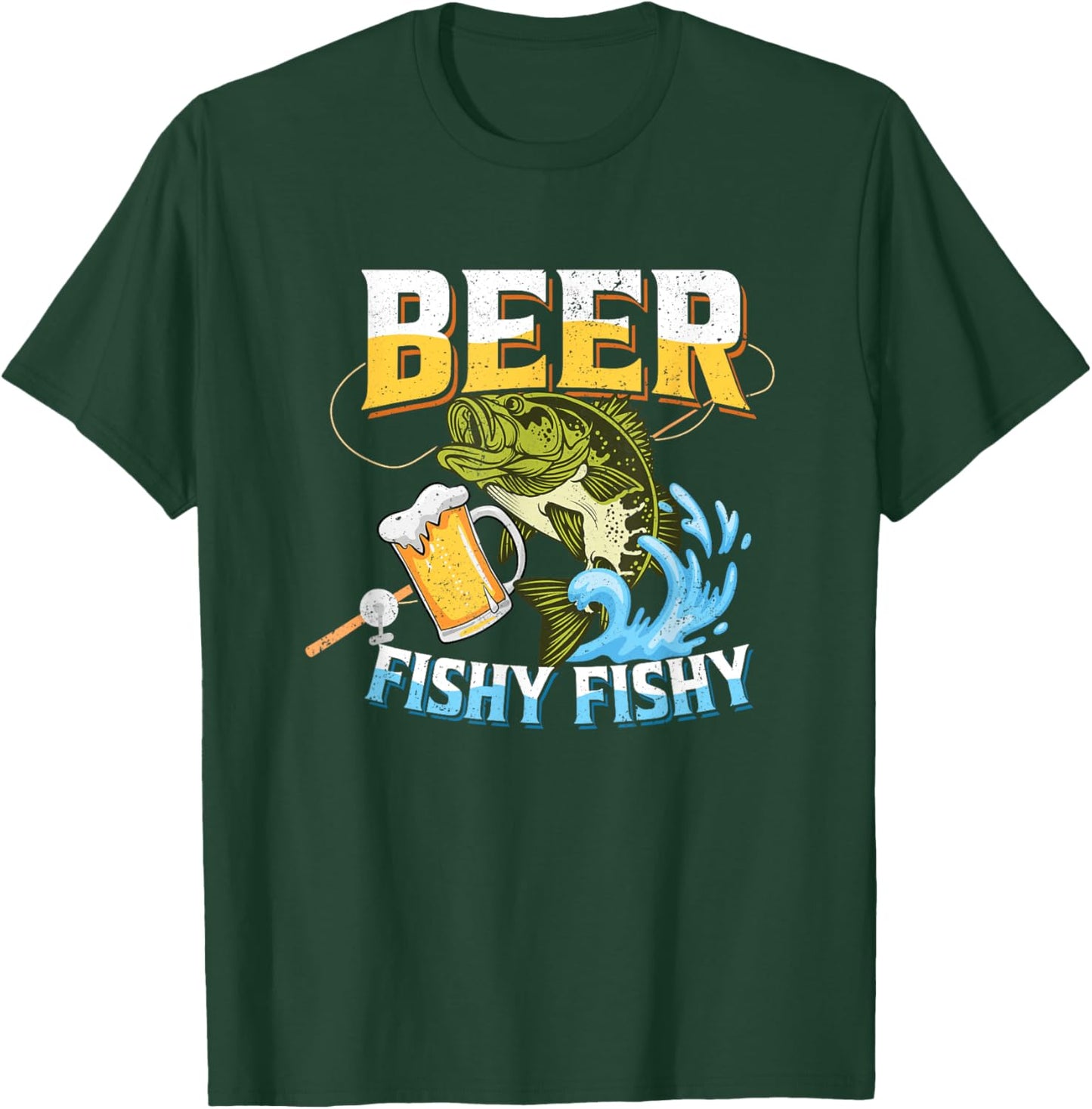 Beer Fishy Fishy Funny Bass Fishing Beer Lover Men Dad Jokes T-Shirt - T-Shirt | Forest