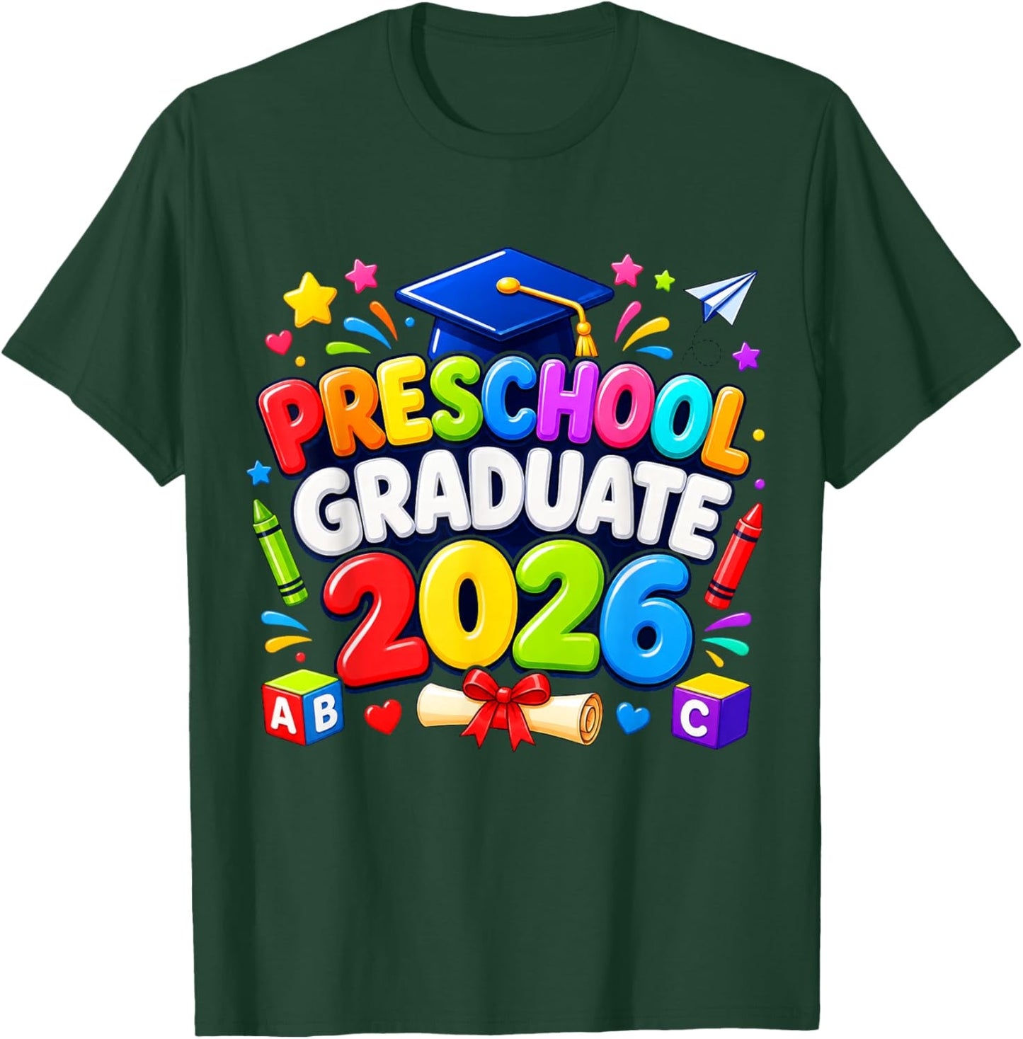 Preschool Graduate 2026 Pre K Graduation Kids Ceremony Fun T-Shirt - T-Shirt | Forest