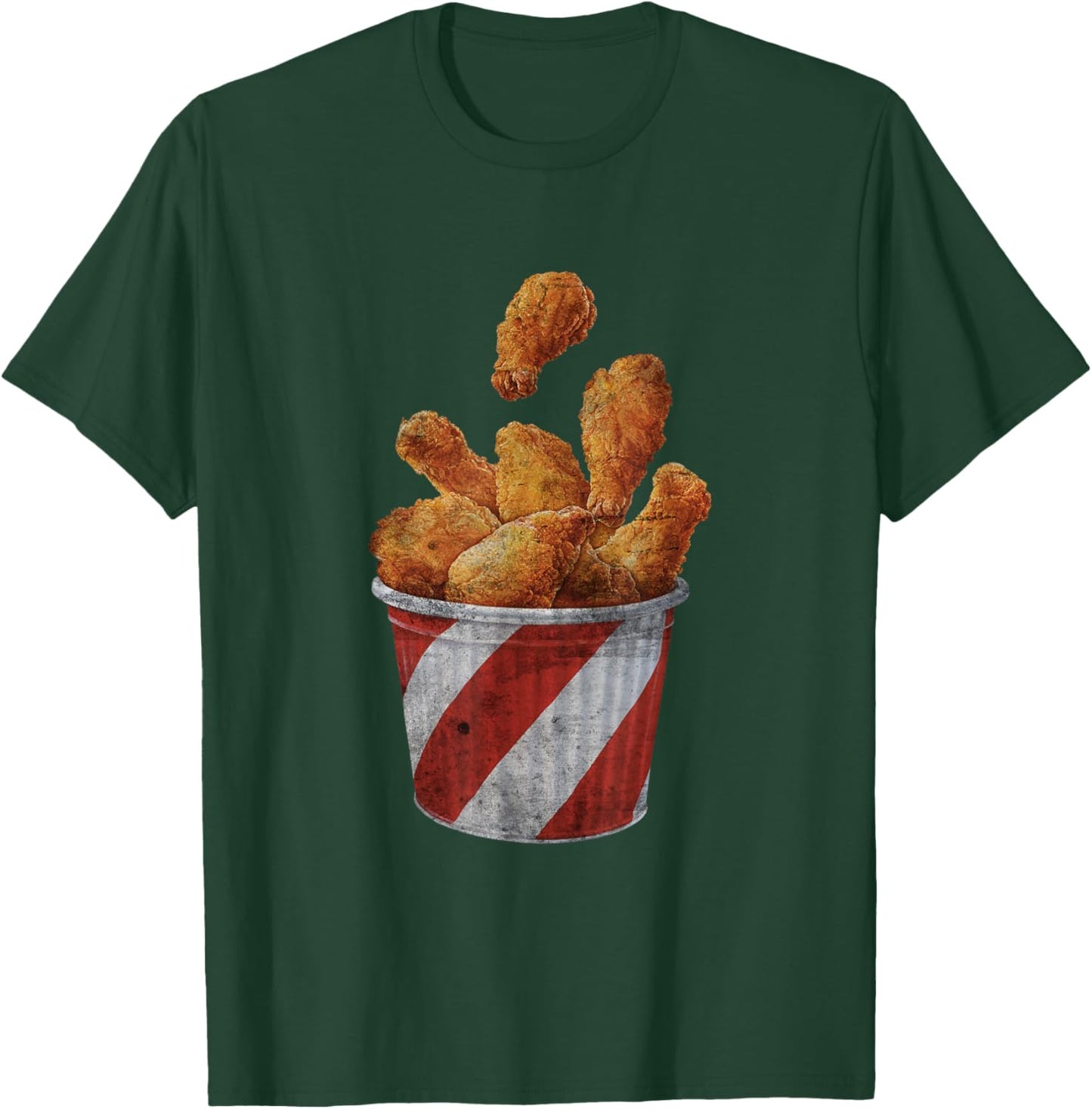 Retro National Fried Chicken Day Funny Fast Food Lover T-Shirt - T-Shirt | Forest