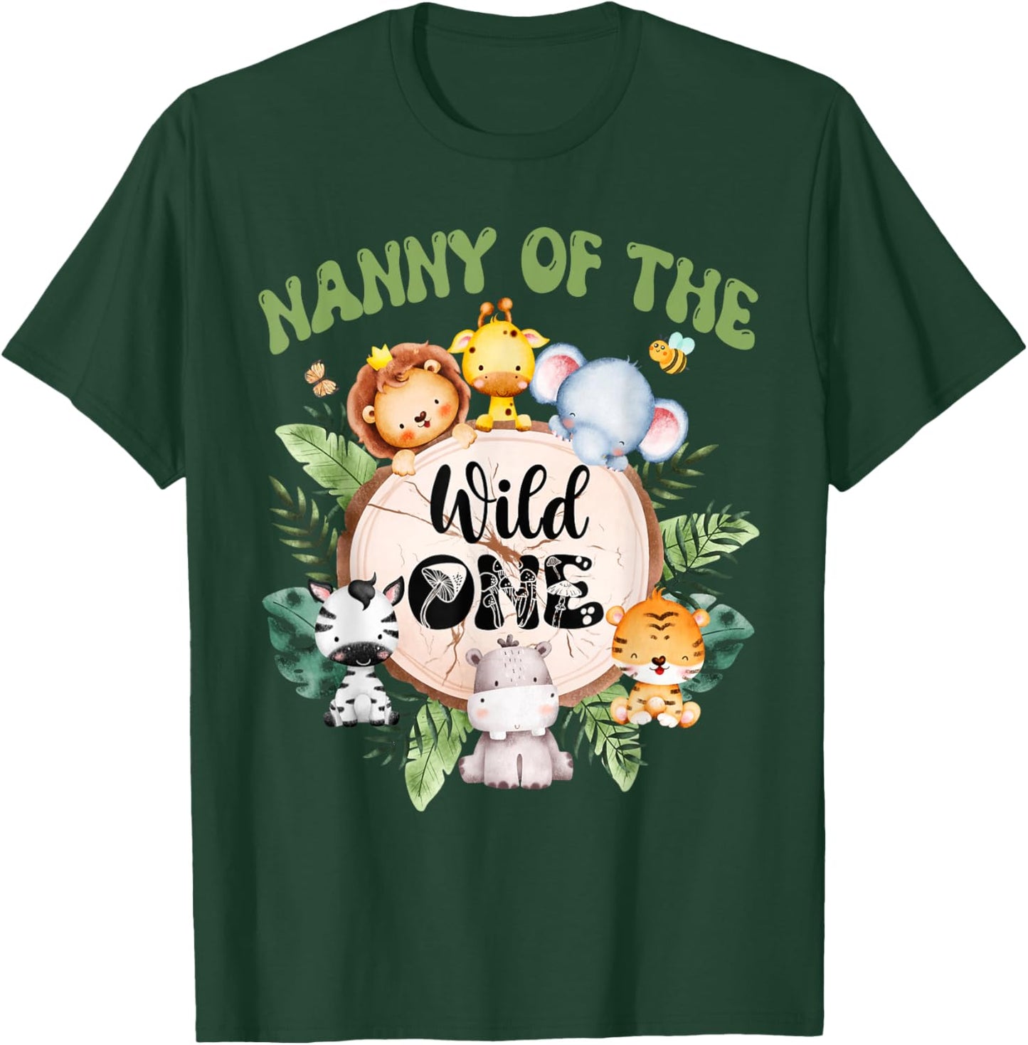 Nanny Of The Wild One 1st Birthday Safari Family Matching T-Shirt - T-Shirt | Forest