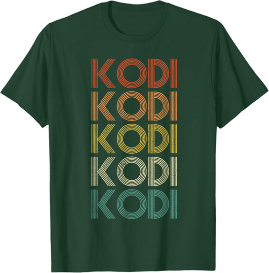 Kodi - Gifts Adults Kids Black Small Retro Modern Graphic T-Shirt - T-Shirt | Forest