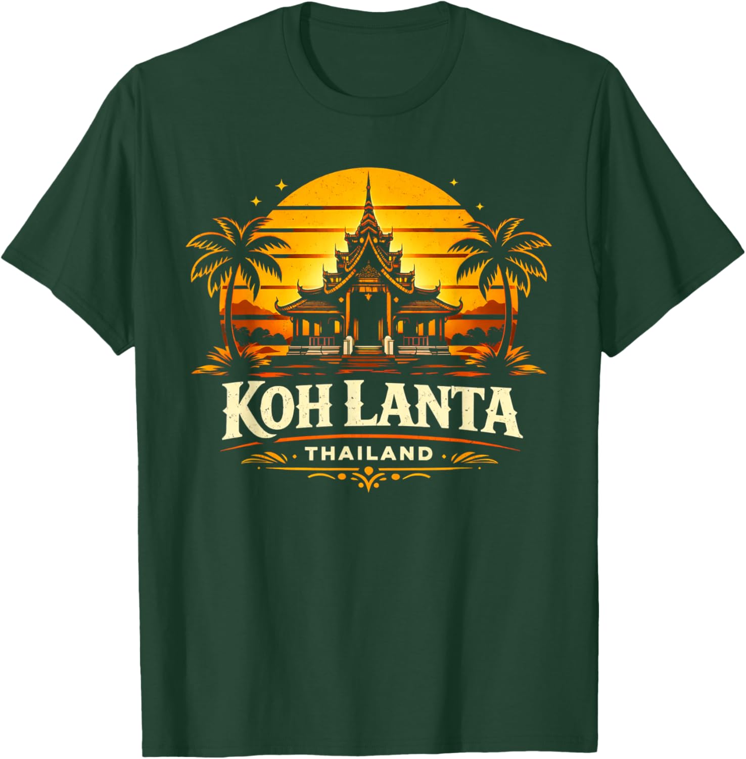 Koh Lanta Thailand Sunset Island Travel Design T-Shirt - T-Shirt | Forest