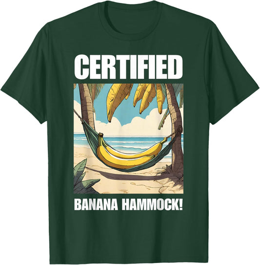 Funny Banana Hammock And Swimming Pool Bananas T-Shirt - T-Shirt | Forest