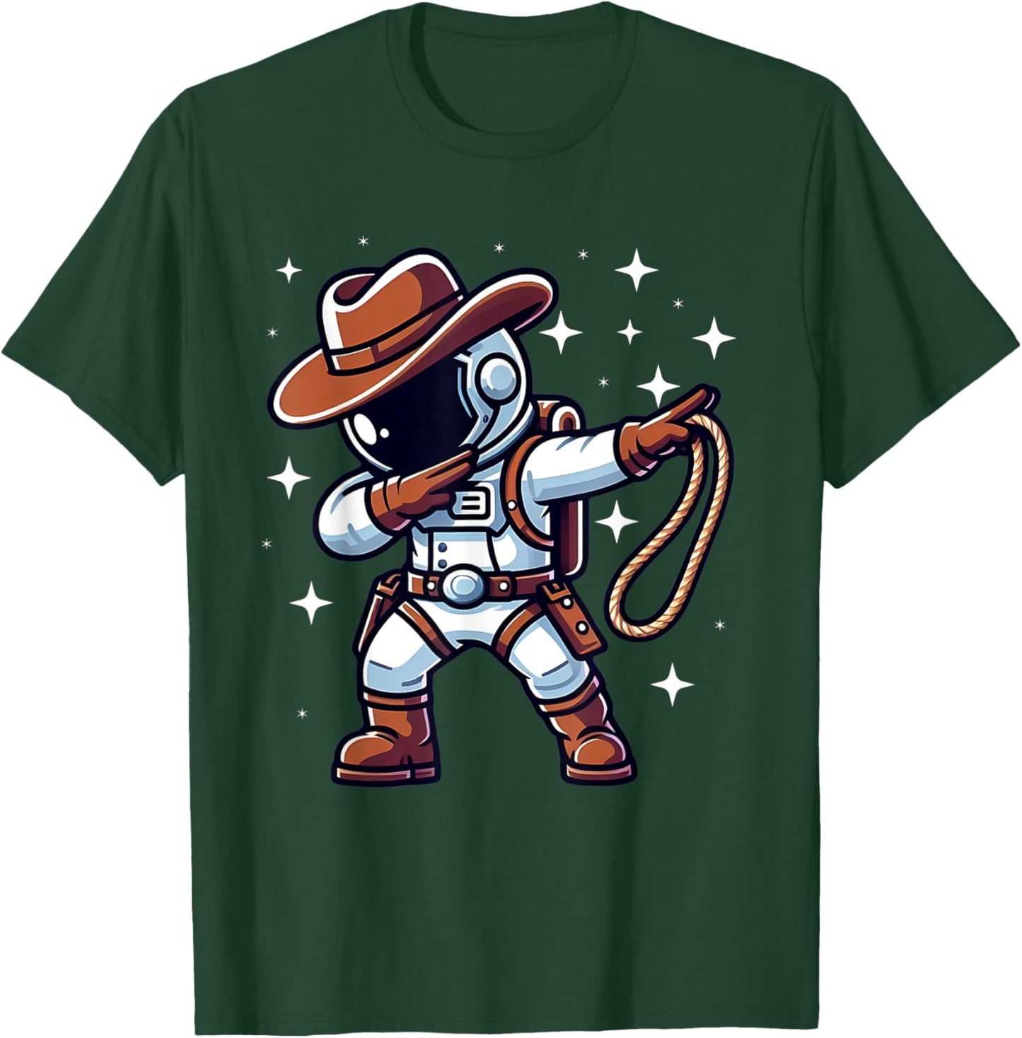 Dabbing Astronaut Cowboy Space Halloween Costume Men Kids T-Shirt - T-Shirt | Forest