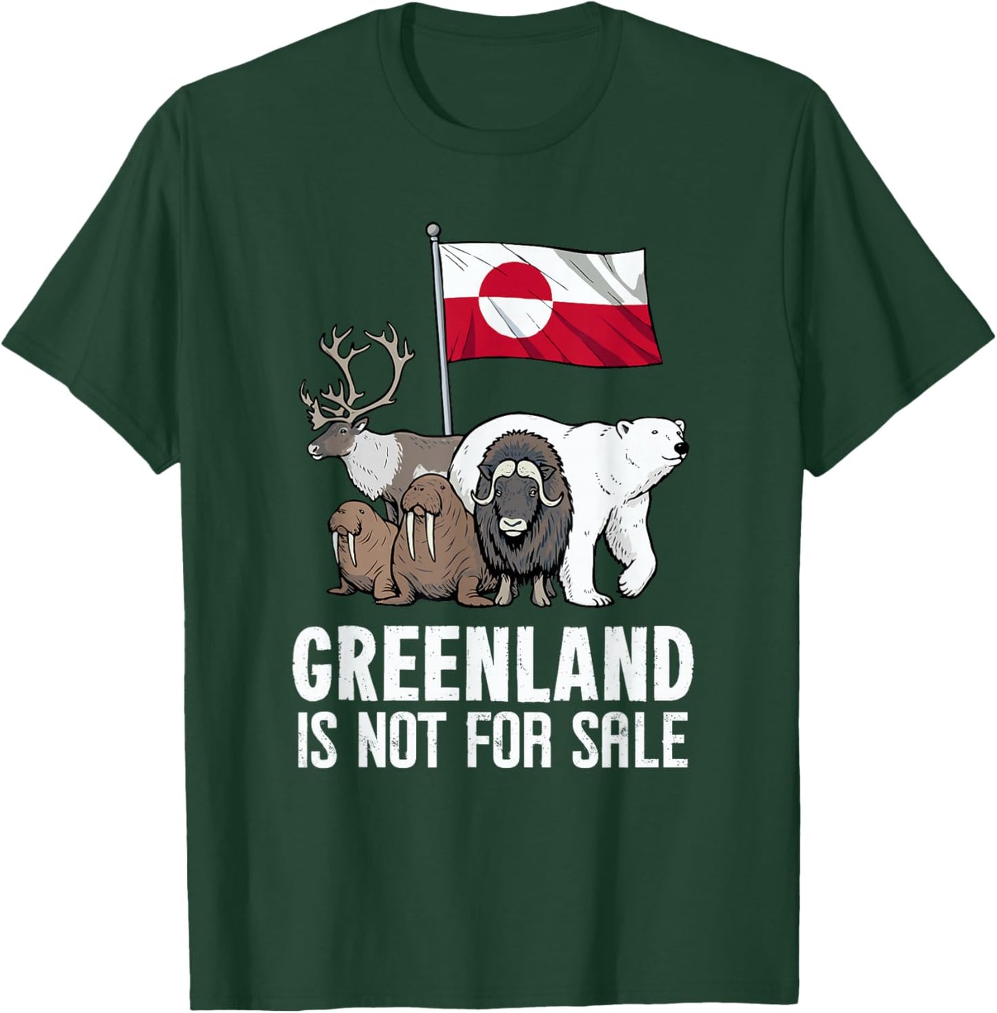 Greenland Not For Sale Flag Greenland Animals Greenland T-Shirt - T-Shirt | Forest